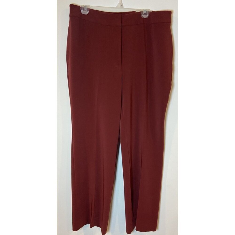 NWT Chico's Pants Wide Leg Trouser Cranberry Spice Dark Red Size 2.5 14R New